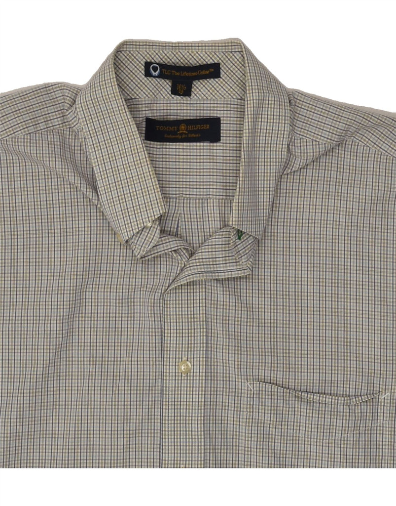 TOMMY HILFIGER Mens Shirt Size 16 1/2  Large Grey Check Cotton | Vintage Tommy Hilfiger | Thrift | Second-Hand Tommy Hilfiger | Used Clothing | Messina Hembry 