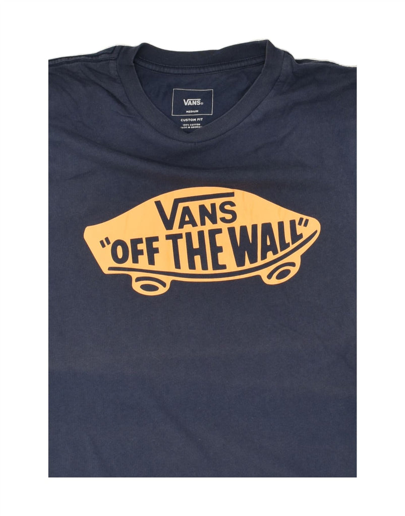 VANS Mens Custom Fit Graphic T-Shirt Top Medium Navy Blue Cotton | Vintage Vans | Thrift | Second-Hand Vans | Used Clothing | Messina Hembry 