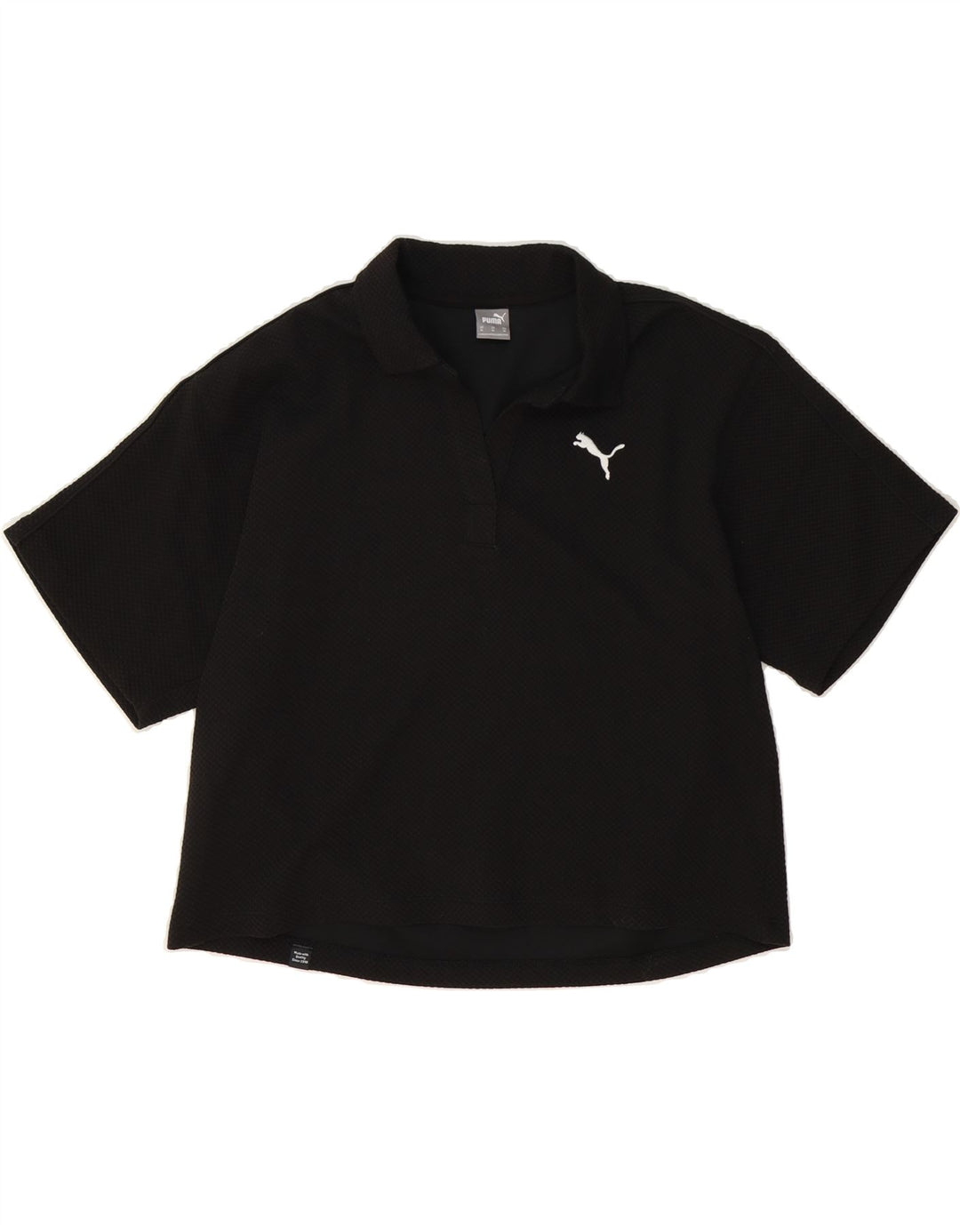PUMA Womens Polo Shirt UK 14 Medium Black Vintage Puma and Second-Hand Puma from Messina Hembry 