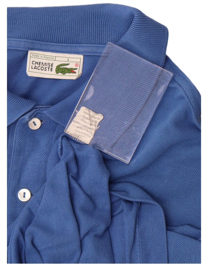 Lacoste Mens Polo Shirt Size 4 Medium Blue Cotton