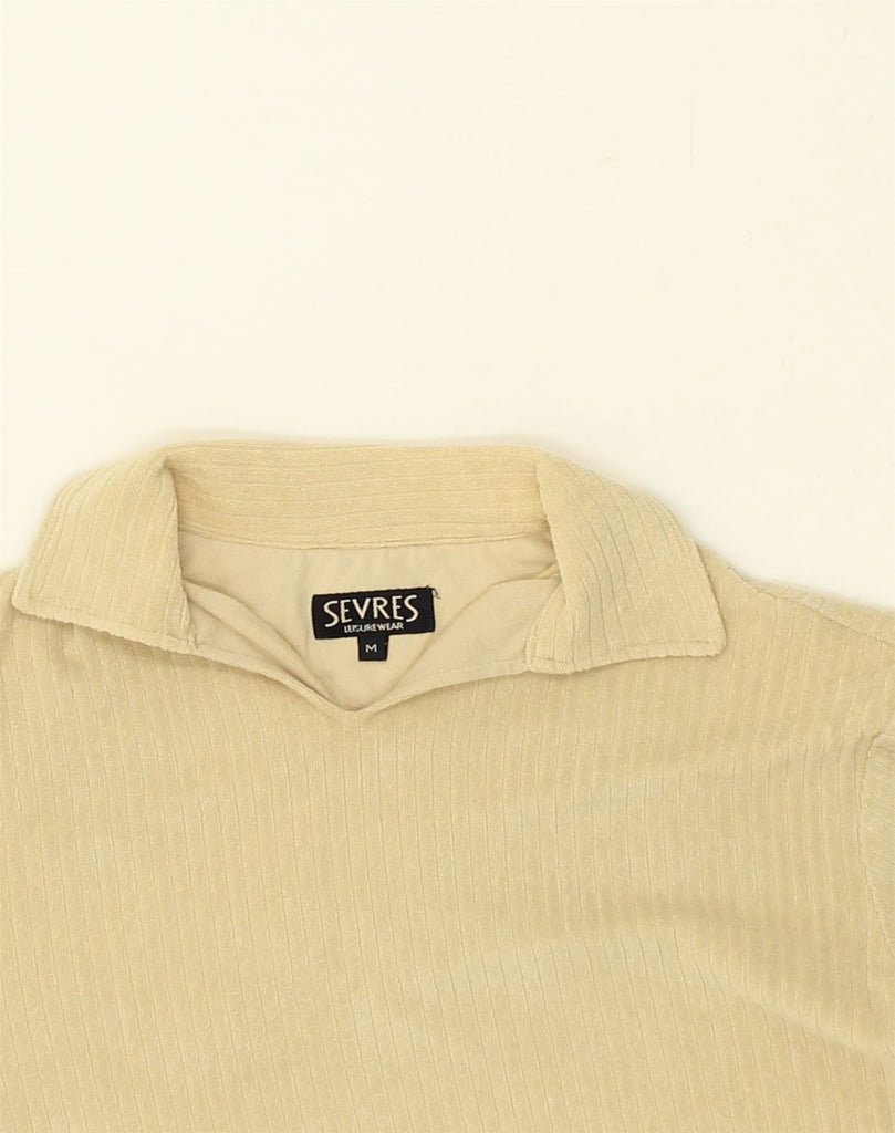 SEVRES Womens Polo Shirt UK 14 Medium Beige Cotton | Vintage Sevres | Thrift | Second-Hand Sevres | Used Clothing | Messina Hembry 