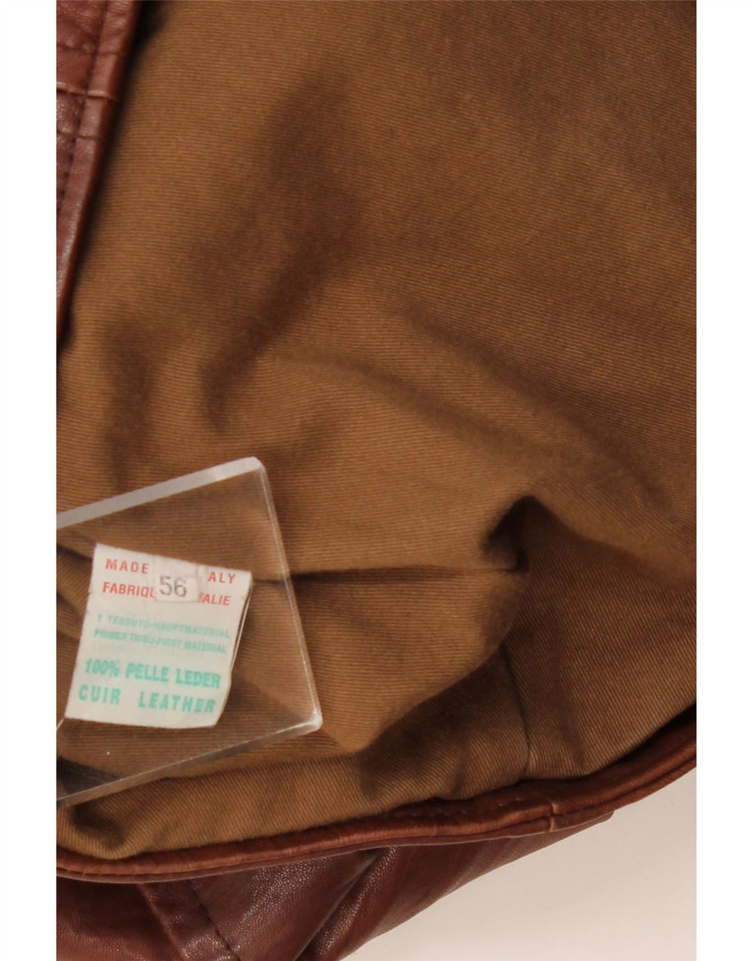 Vintage Mens Military Leather Jacket UK 40 Large Brown Leather