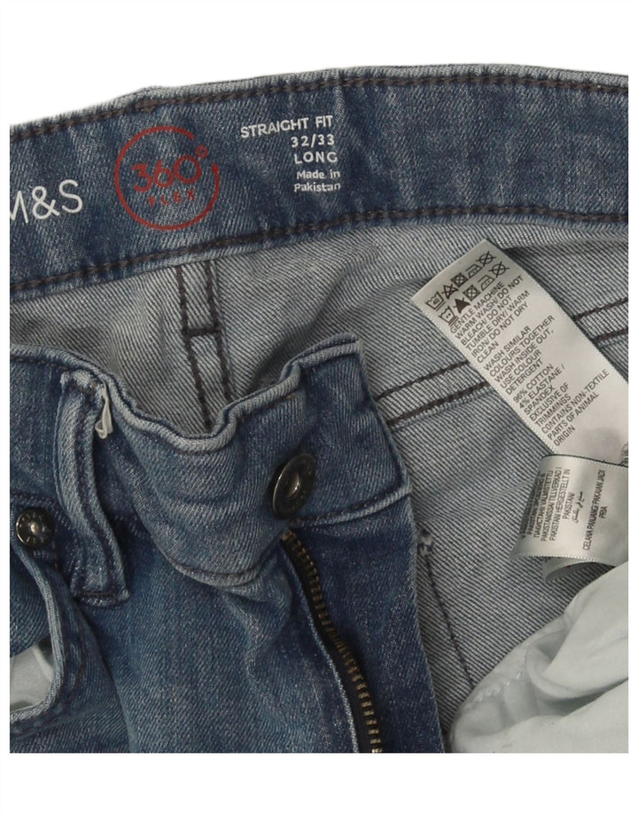 Marks & Spencer Mens Straight Jeans W32 L33 Blue Cotton