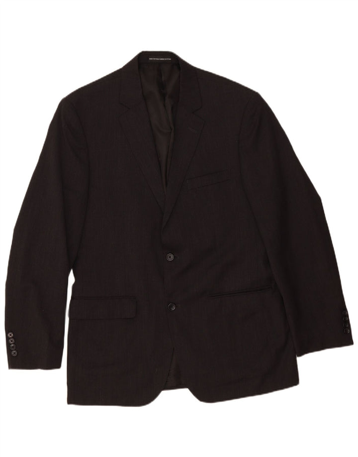 Tommy Hilfiger Mens 2 Button Blazer Jacket UK 40 Large Grey Wool Classic
