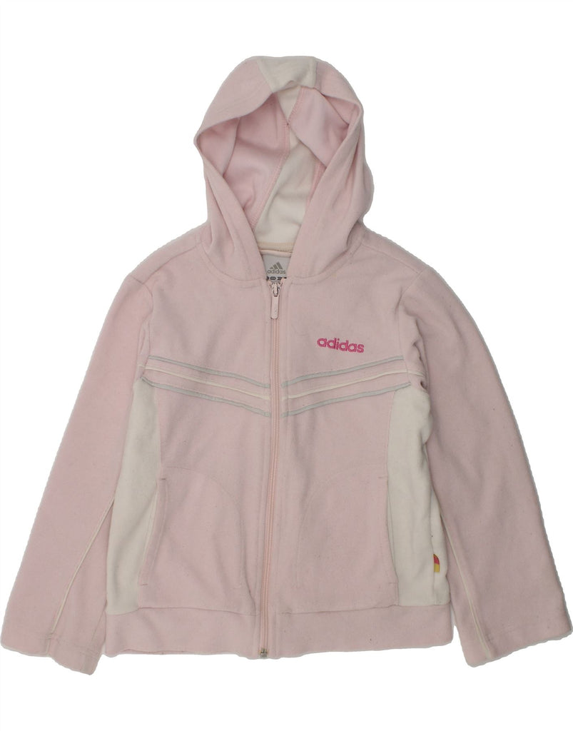 ADIDAS Girls Zip Hoodie Sweater 7-8 Years Medium Pink Colourblock | Vintage Adidas | Thrift | Second-Hand Adidas | Used Clothing | Messina Hembry 