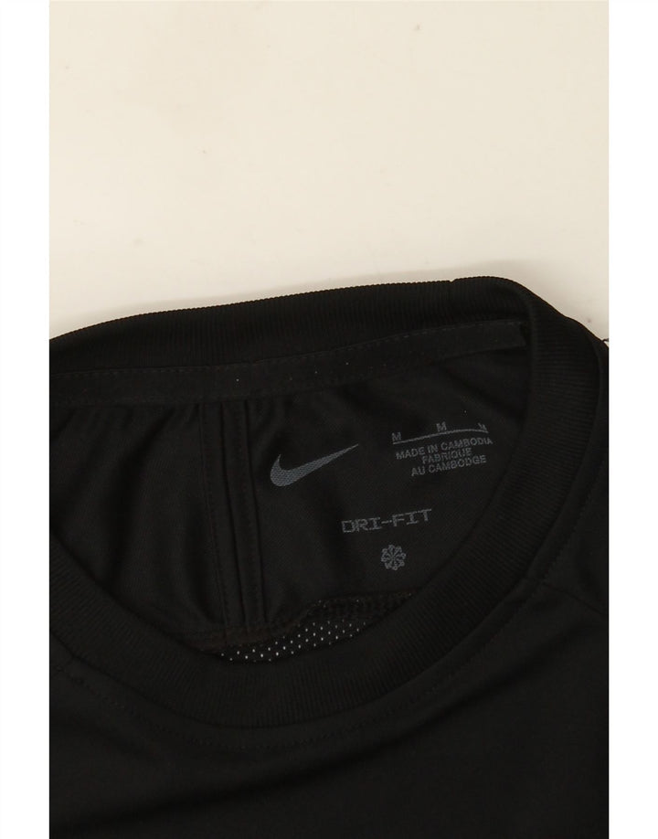 Nike Mens Dri Fit T-Shirt Top Medium Black Colourblock