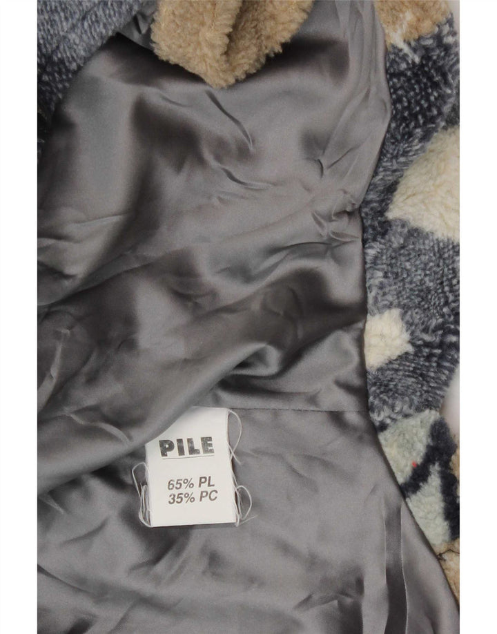 Verde Piu Womens Poncho Fleece Jacket UK 12 Medium Multicoloured Patchwork