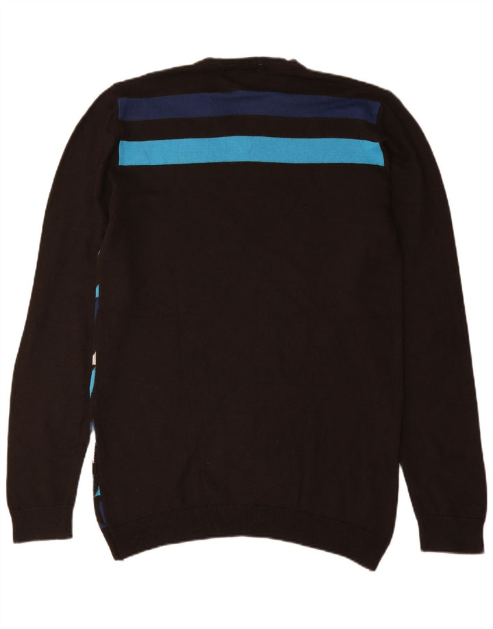 Energie Mens Abstract Pattern V-Neck Jumper Sweater 2XL Multicoloured Wool