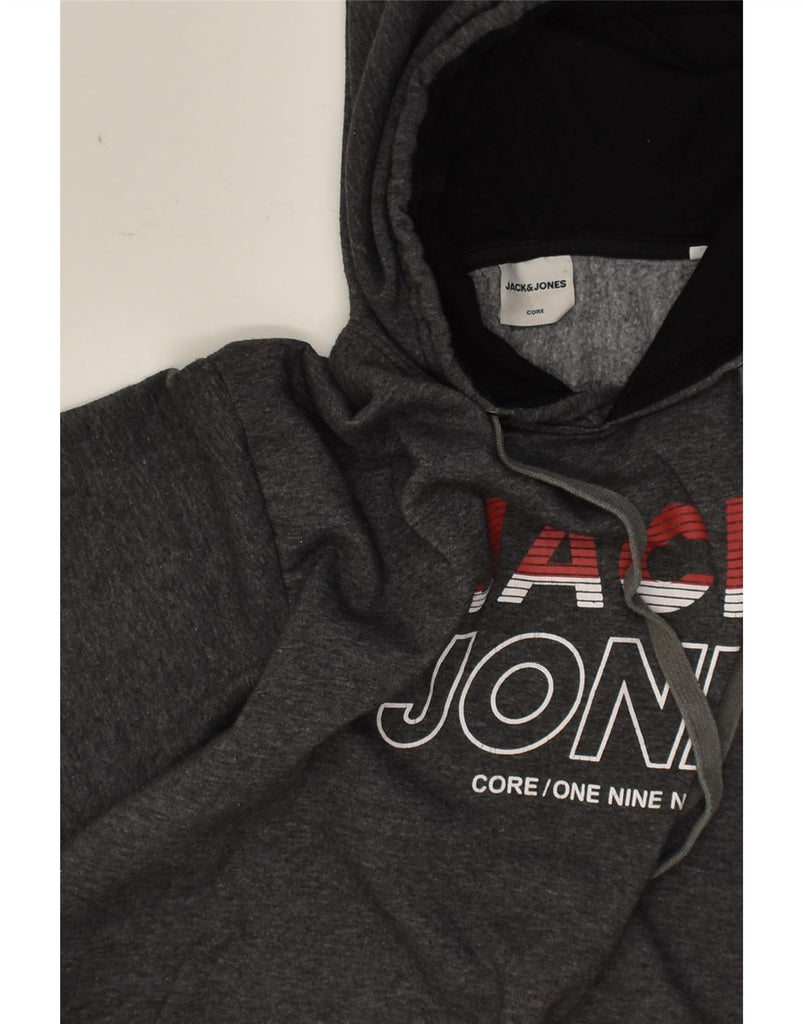 JACK & JONES Mens Graphic Hoodie Jumper 2XL Grey Cotton | Vintage Jack & Jones | Thrift | Second-Hand Jack & Jones | Used Clothing | Messina Hembry 