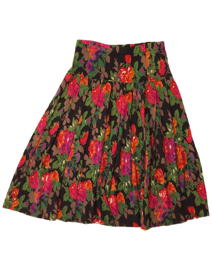 Vintage Womens Pleated Skirt W34 Large Multicoloured Floral