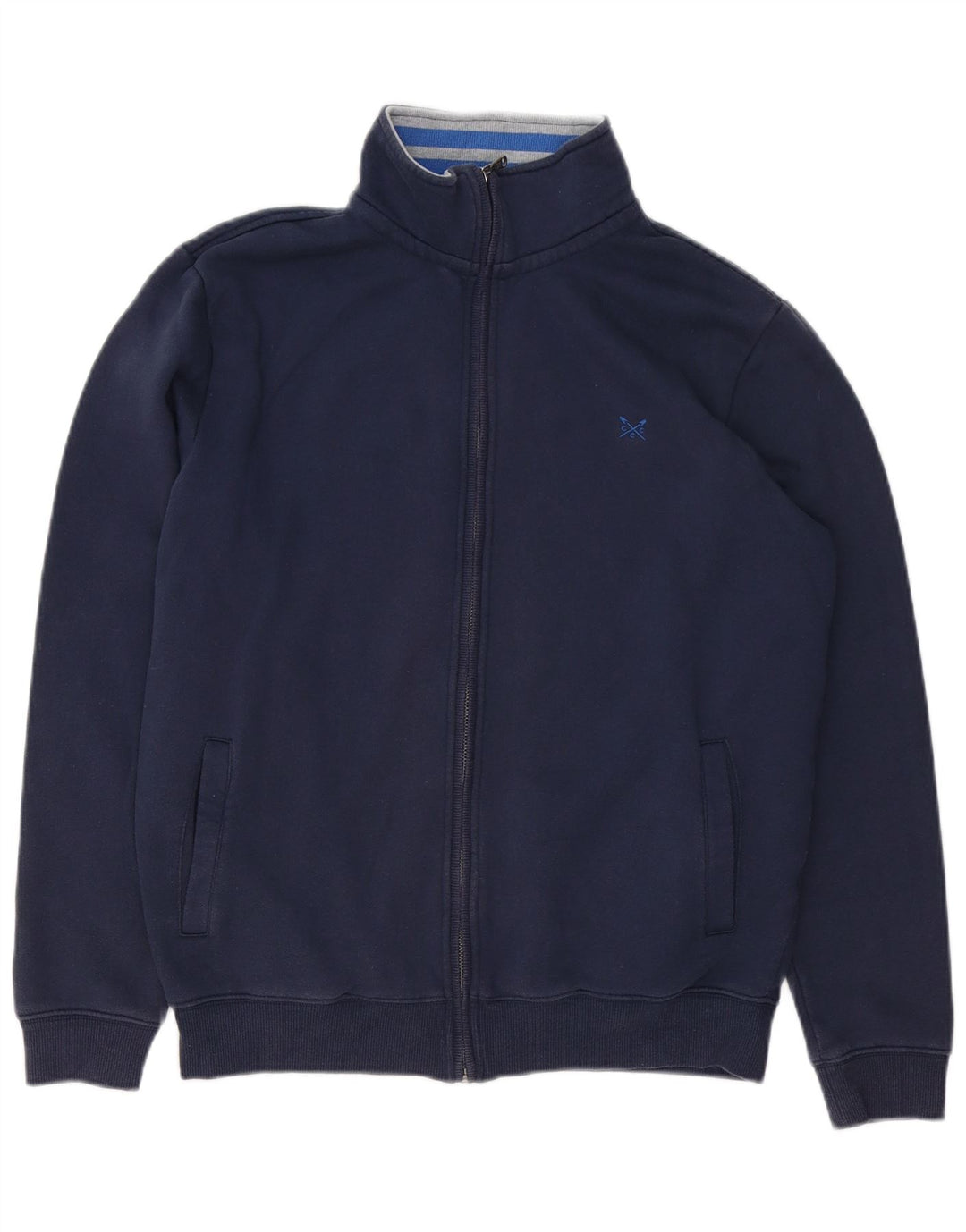 Crew Clothing Mens Tracksuit Top Jacket Medium Navy Blue Cotton