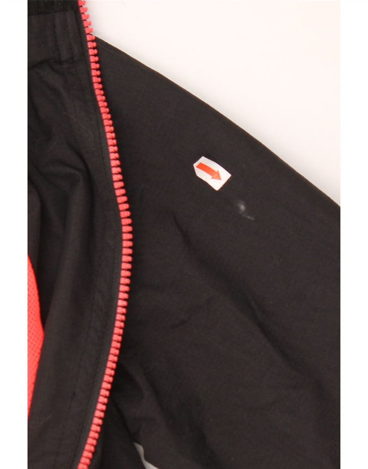 SUPERDRY Womens Graphic Hooded Windbreaker Jacket UK 10 Small Black Nylon