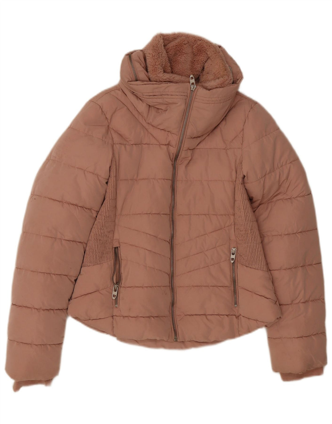 Zara Womens Padded Jacket UK 12 Medium Pink Polyester