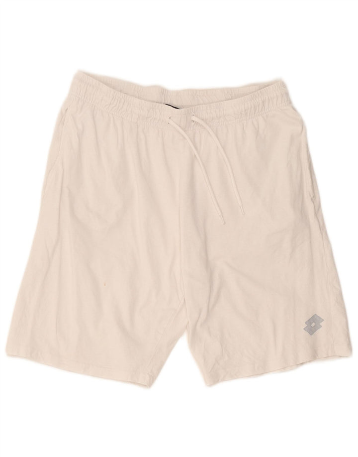 Lotto Mens Sport Shorts Large White Cotton