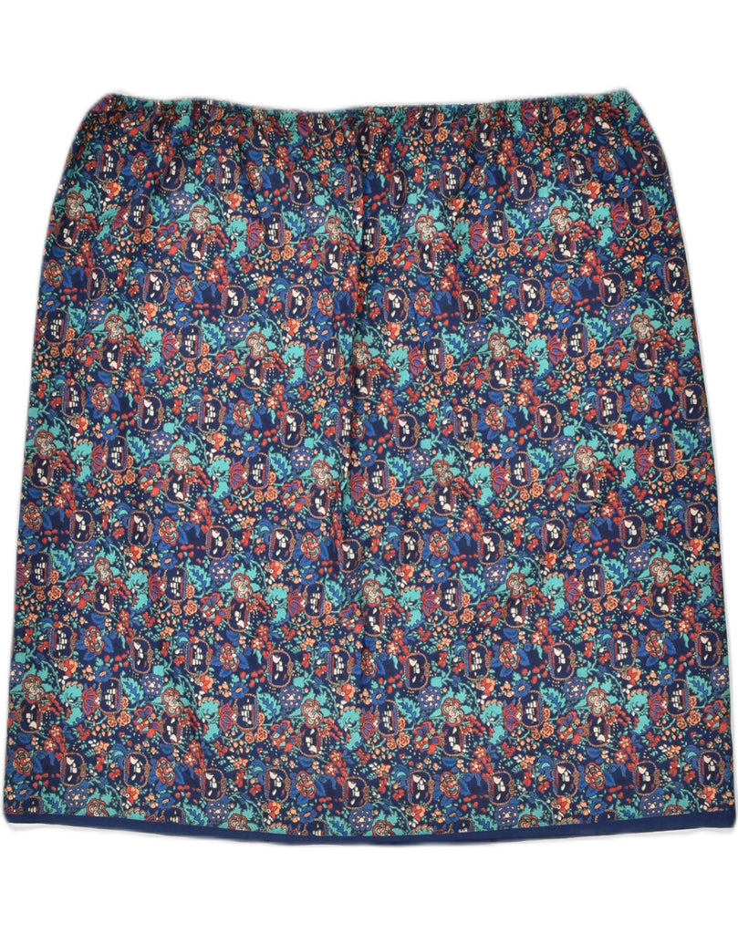 VINTAGE Womens Straight Skirt W36 XL Blue Floral | Vintage | Thrift | Second-Hand | Used Clothing | Messina Hembry 