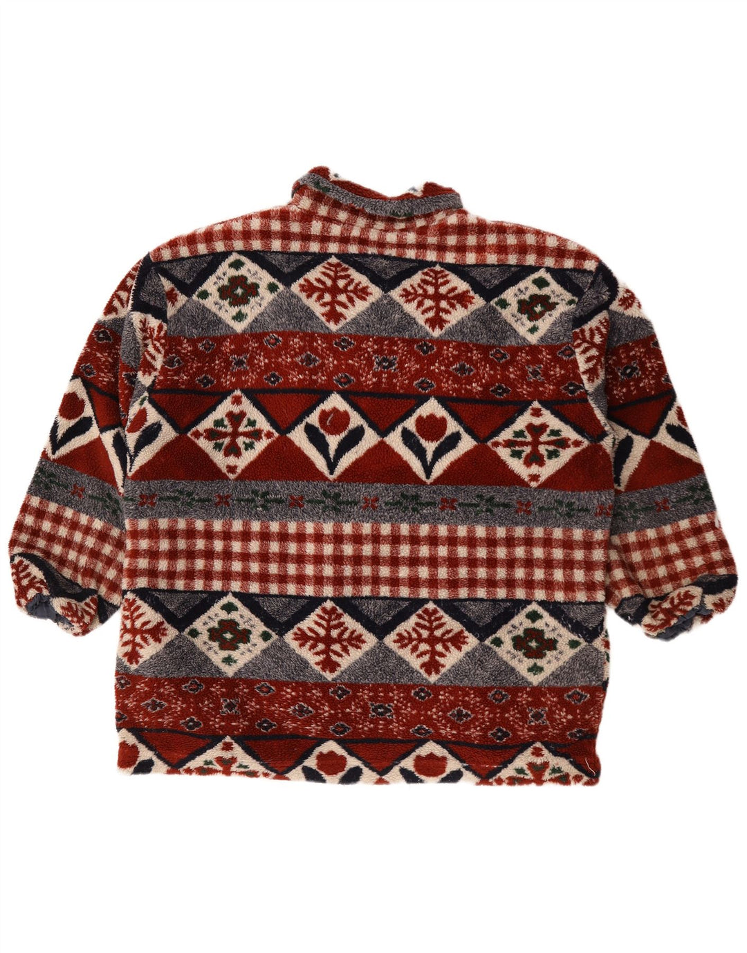 Vintage Mens Fleece Jacket UK 44 2XL Multicoloured Geometric