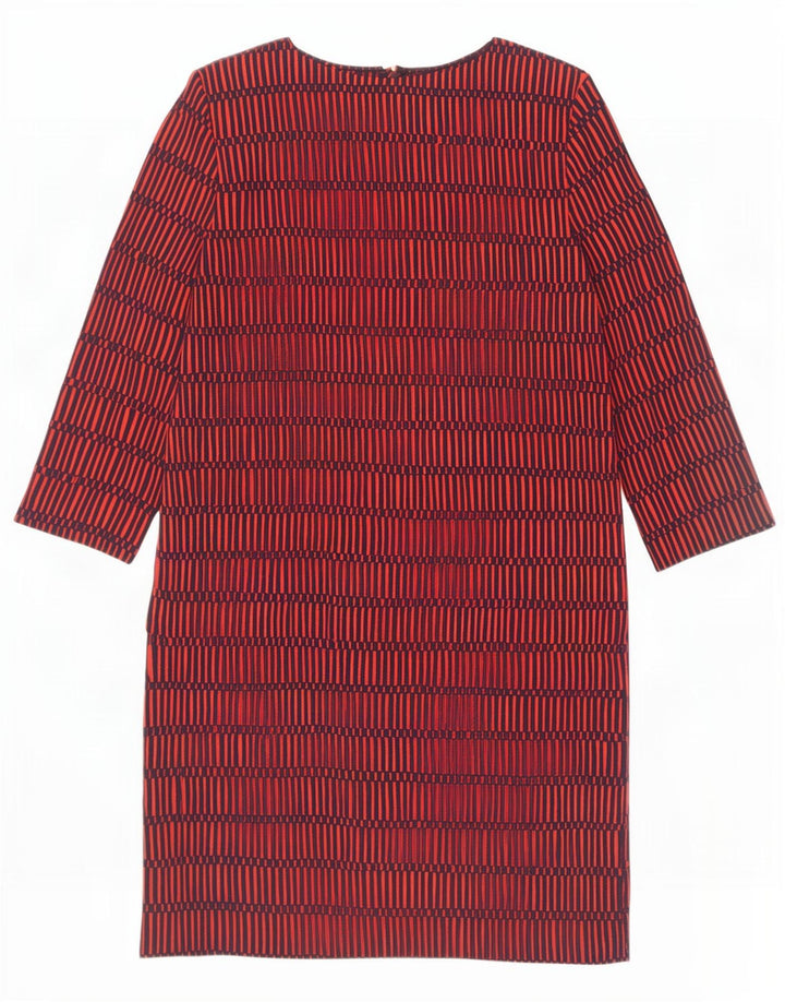 Boden Womens 3/4 Sleeve Shift Dress UK 8 Small Red Geometric Polyester