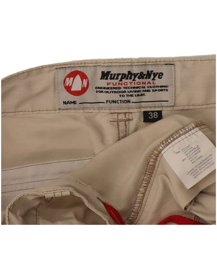 Murphy & Nye Mens Cargo Shorts W38 XL Beige Cotton
