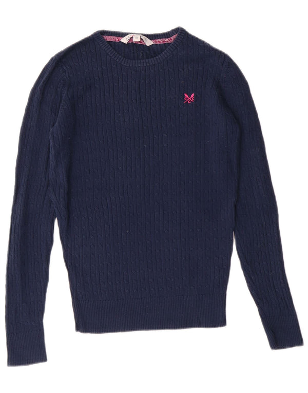 Crew Clothing Womens Boat Neck Jumper Sweater UK 10 Small Navy Blue Classic