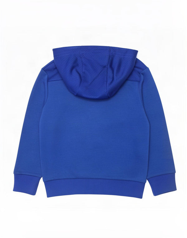 Adidas Boys Graphic Hoodie Jumper 5-6 Years Blue Polyester