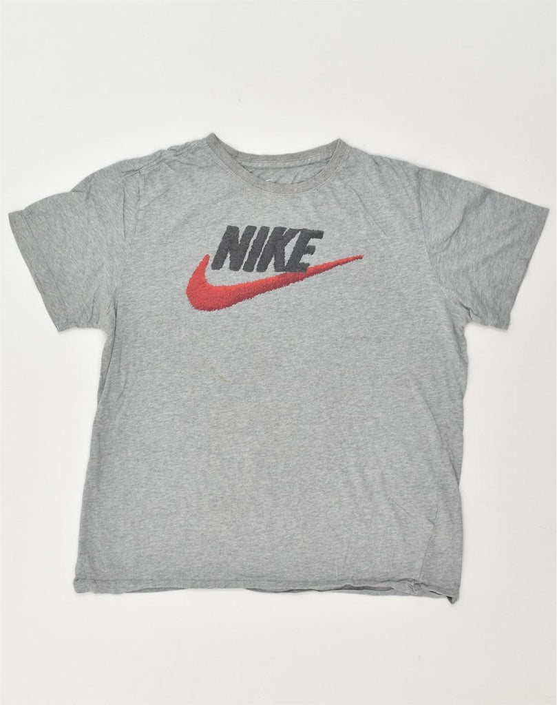 NIKE Womens The Nike Tee Graphic T-Shirt Top UK 16 Large Grey Cotton | Vintage Nike | Thrift | Second-Hand Nike | Used Clothing | Messina Hembry 