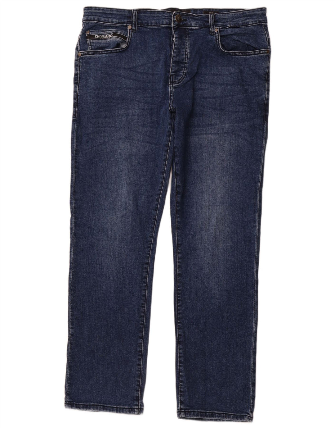 CROSSHATCH Womens Princed Straight Jeans W36 L30 Blue Cotton