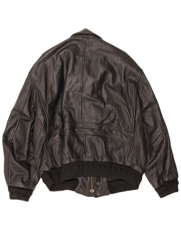 Vintage Mens Leather Jacket UK 42 XL Black