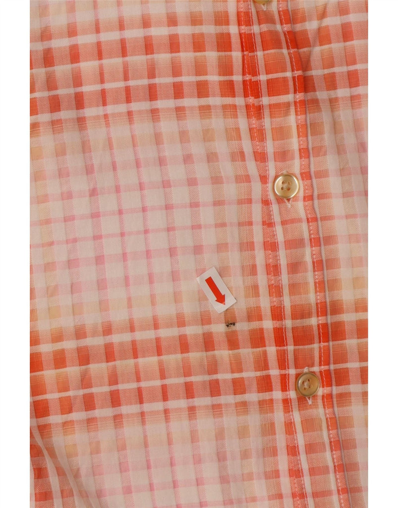HUGO BOSS Mens Shirt Large Orange Check Cotton Vintage Hugo Boss and Second-Hand Hugo Boss from Messina Hembry 