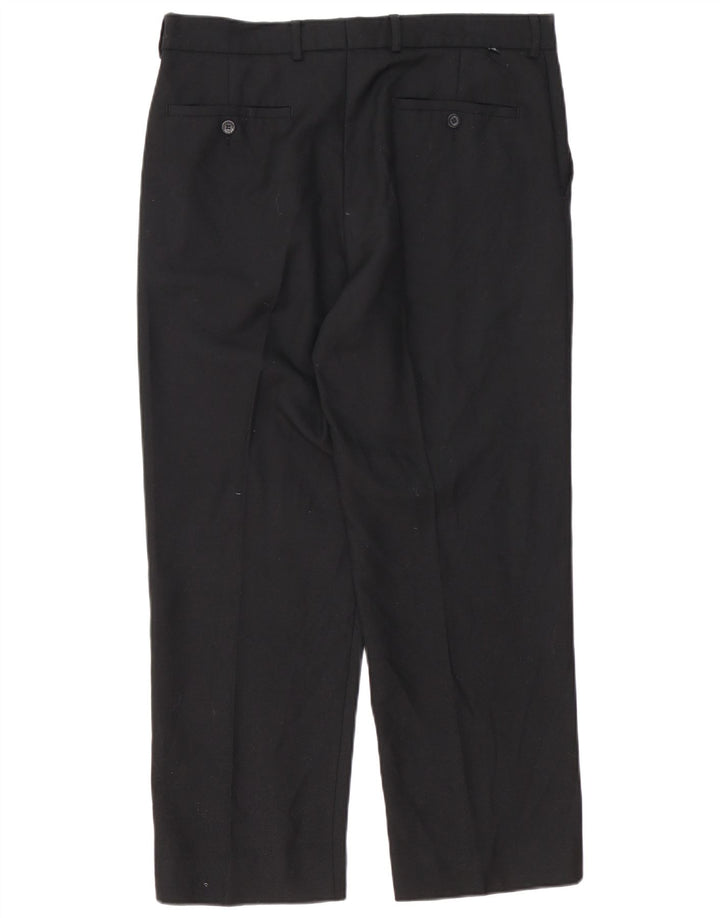 Farah Mens Straight Suit Trousers W36 L29 Black Polyester