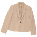 Hobbs Womens 1 Button Blazer Jacket UK 16 Large Beige Polyester
