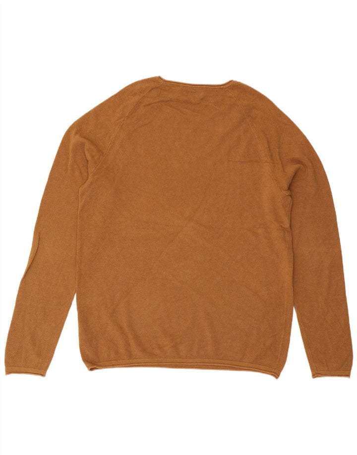 Jack & Jones Mens Crew Neck Jumper Sweater 2XL Brown Cotton