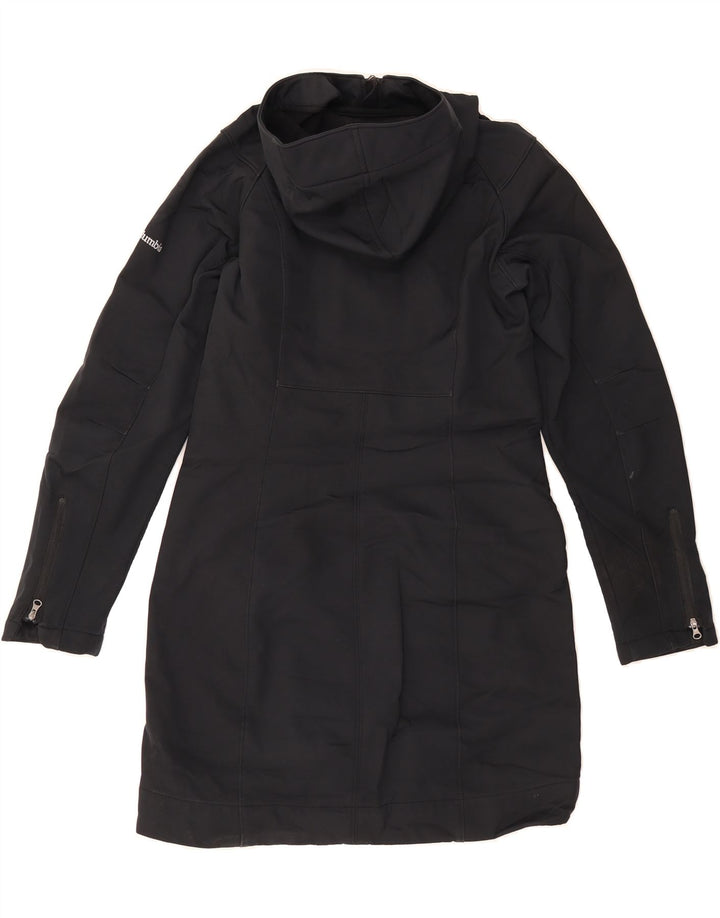 COLUMBIA Womens Hooded Windbreaker Coat UK 6 XS Black Polyester Vintage Columbia and Second-Hand Columbia from Messina Hembry 