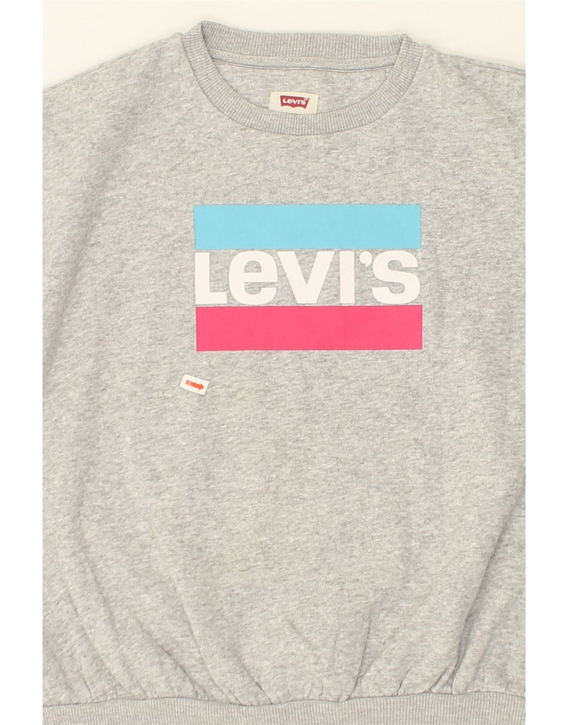 LEVI'S Girls Oversized Graphic Sweatshirt Jumper 6-7 Years Large Grey | Vintage Levi's | Thrift | Second-Hand Levi's | Used Clothing | Messina Hembry 