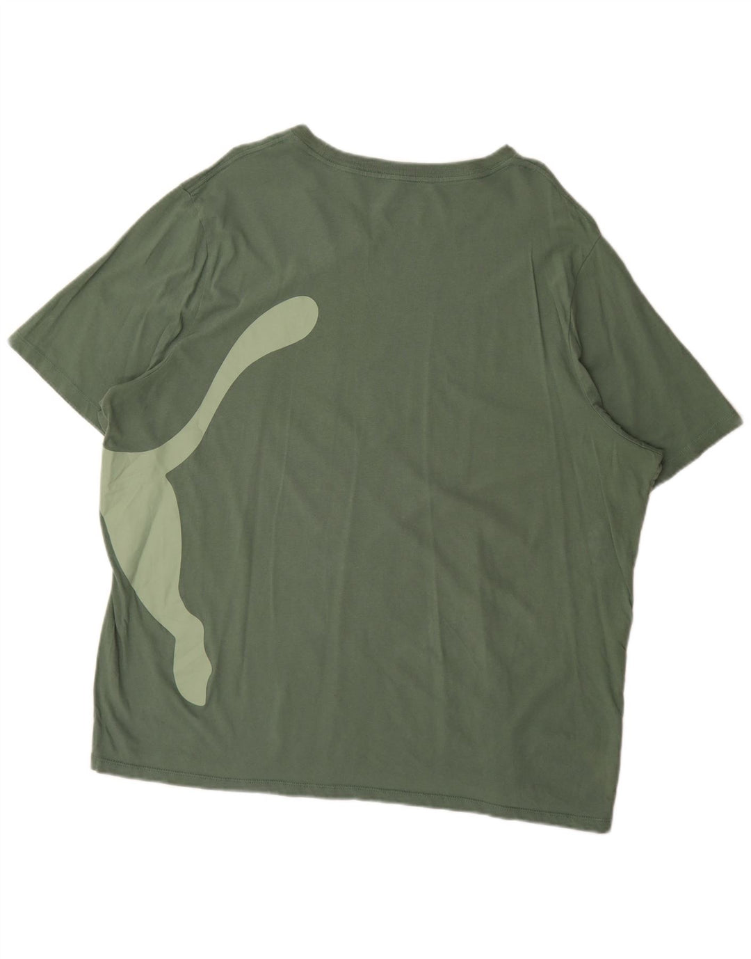PUMA Mens Graphic T-Shirt Top 2XL Green Cotton