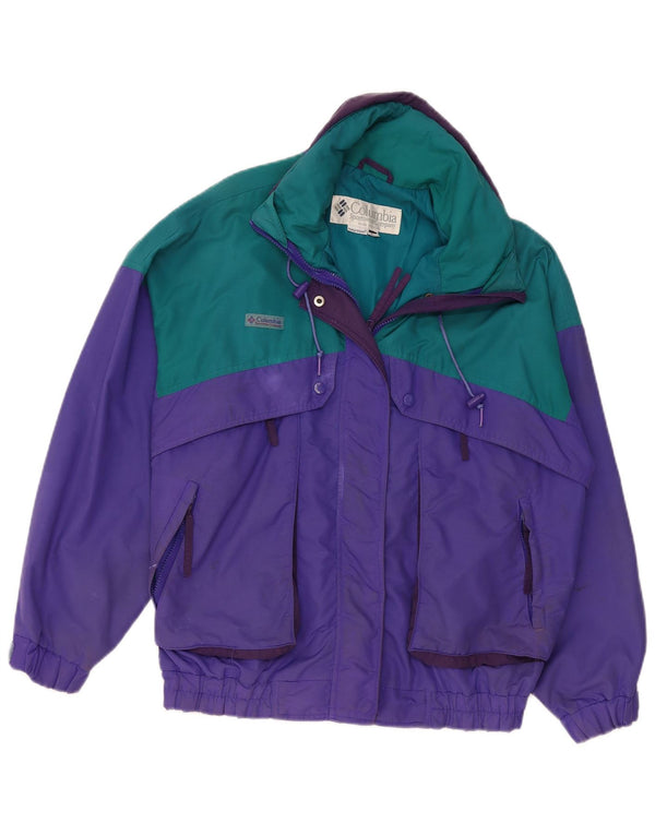 Columbia Womens Oversized Windbreaker Jacket UK 16 Large Purple Colourblock