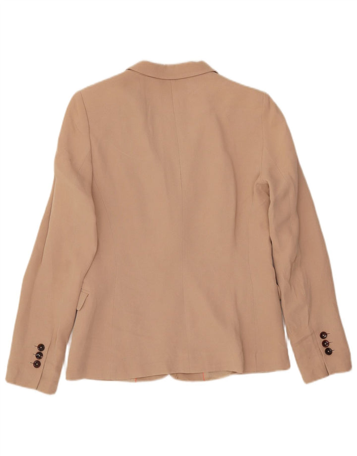 Massimo Dutti Womens 1 Button Blazer Jacket EU 38 Small Beige Acrylic