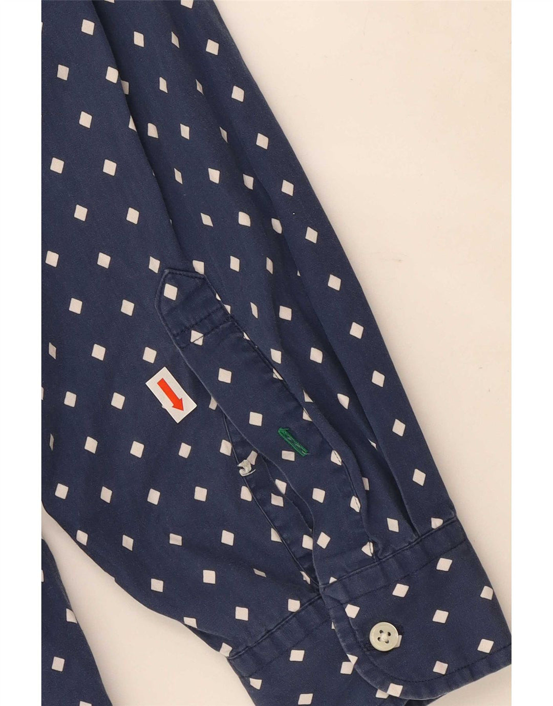 Tommy Hilfiger Mens Shirt Large Navy Blue Spotted Cotton