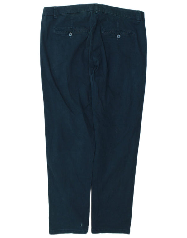 Marks & Spencer Womens Straight Chino Trousers UK 12 Medium W34 L28 Green