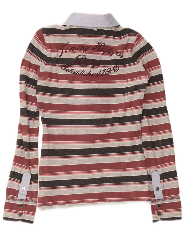 Tommy Hilfiger Womens Graphic Rugby Polo Shirt UK 6 XS Multicoloured