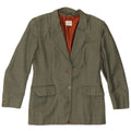 Vintage Womens 2 Button Blazer Jacket IT 42 Medium Green Check Wool
