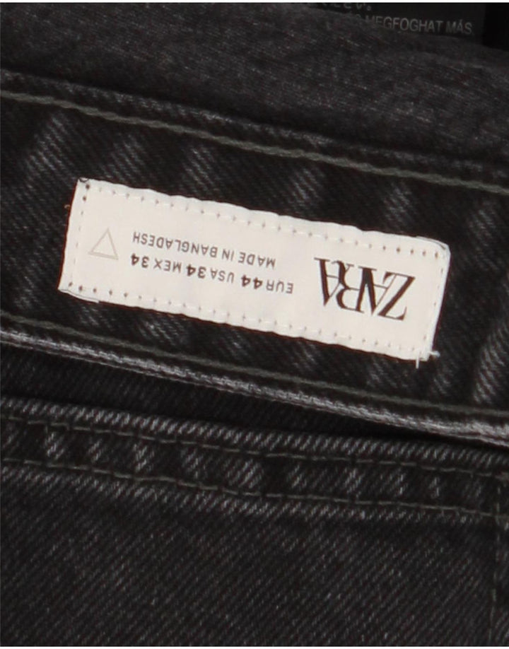 Zara Mens Tapered Jeans W34 L26 Black Cotton
