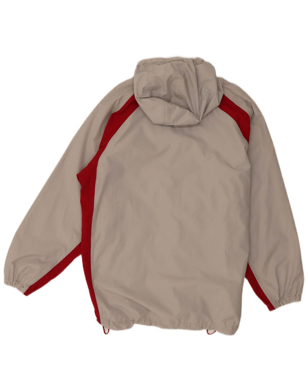 Jako Mens Hooded Pullover Rain Jacket UK 40 Large Grey Colourblock