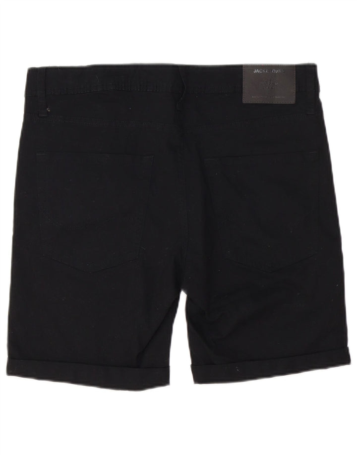 Jack & Jones Mens Casual Shorts Medium W32 Black Cotton