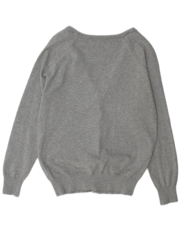 Zara Womens Cardigan Sweater UK 18 XL Grey Flecked Cotton