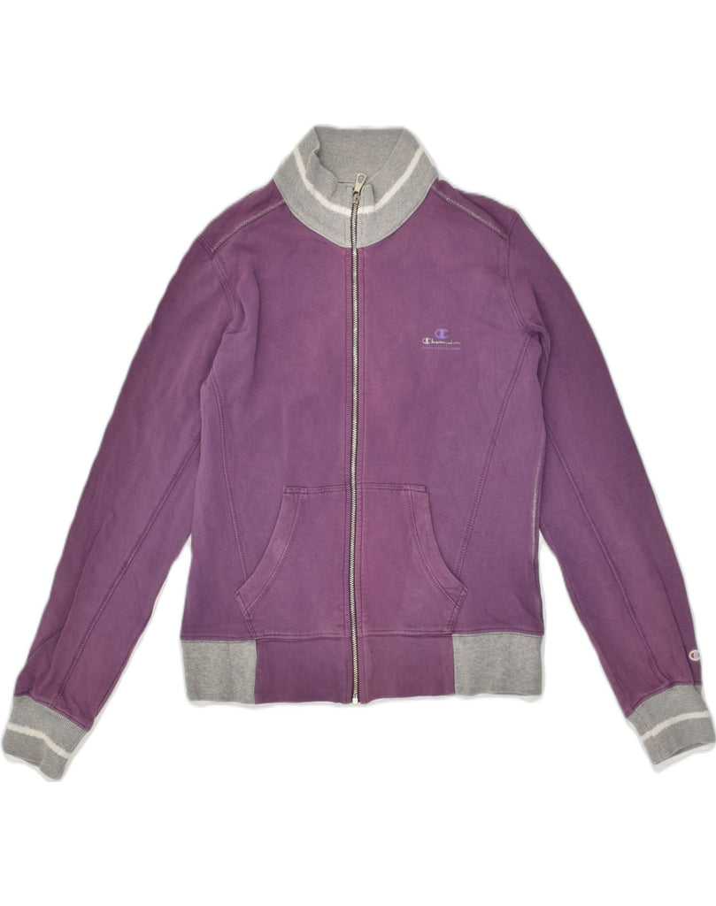 CHAMPION Womens Tracksuit Top Jacket UK 10 Small Purple Cotton | Vintage Champion | Thrift | Second-Hand Champion | Used Clothing | Messina Hembry 