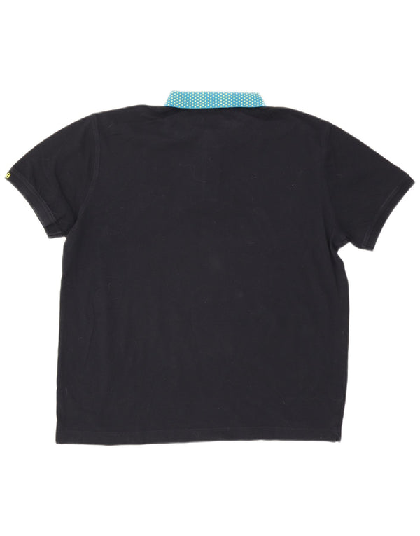 Harmont & Blaine Mens Regular Fit Polo Shirt 3XL Navy Blue Colourblock