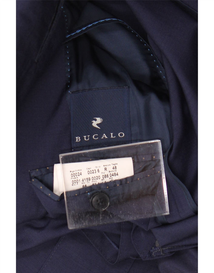 VINTAGE Mens 2 Button Blazer Jacket IT 48 Medium Navy Blue Viscose