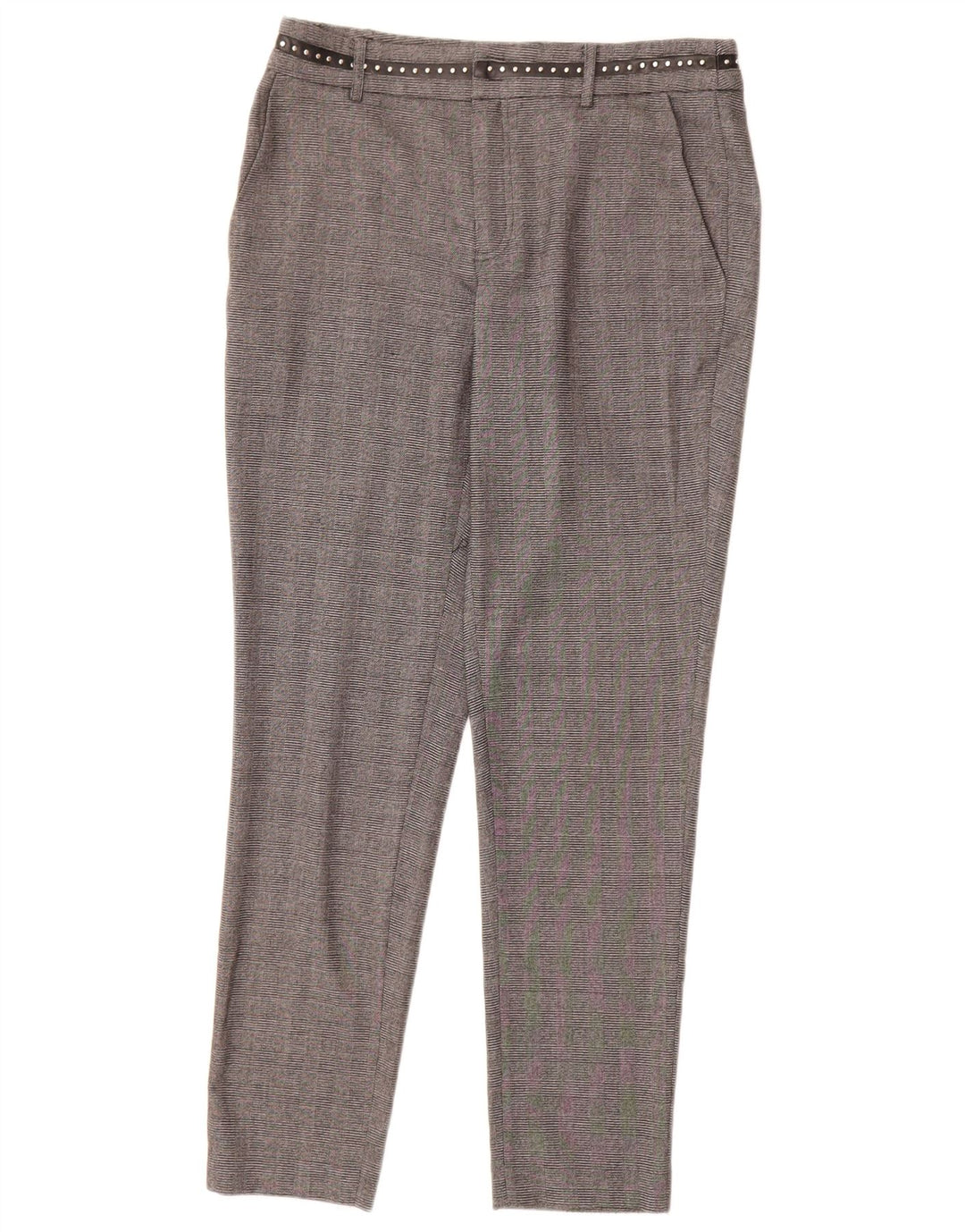 Guess Womens Slim Chino Trousers W27 L28 Grey Check Polyester