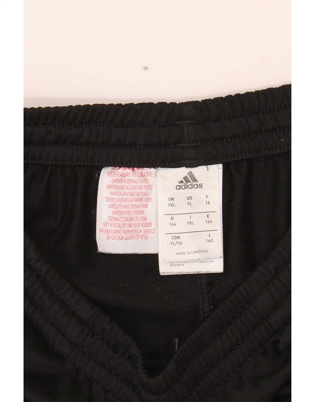 Adidas Boys Tracksuit Trousers Joggers 13-14 Years Black Polyester