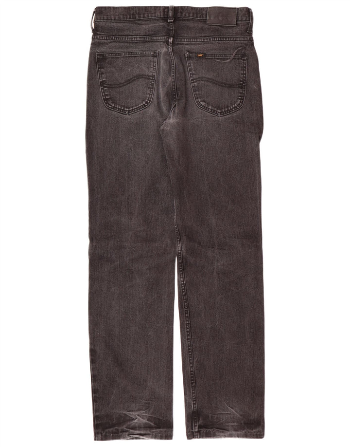 LEE Mens Brooklyn Straight Jeans W34 L33 Grey Cotton